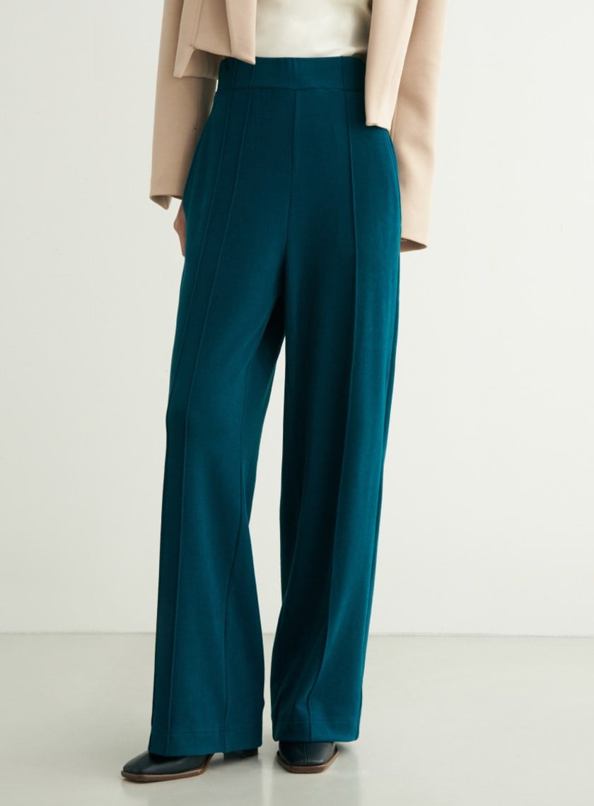 輕暖感舒適落地寬褲